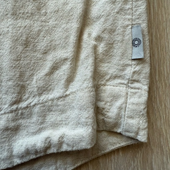 Rhythm. Classic Linen Cotton Shirt Dress in Cream Women’s Size Medium - Picture 6 of 12